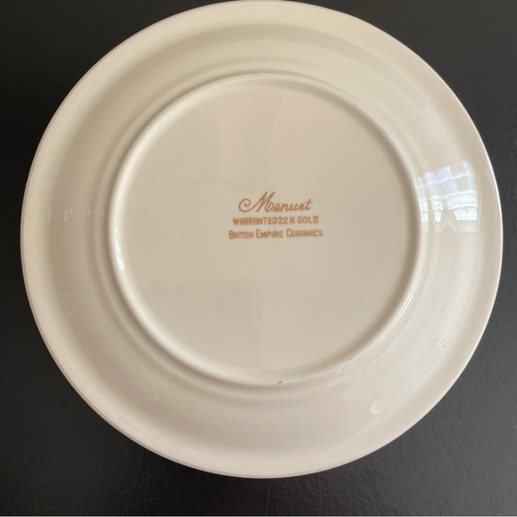 Set of Six Vintage 1950s Small Menuet 22K Gold Plates - Picture 6 of 16